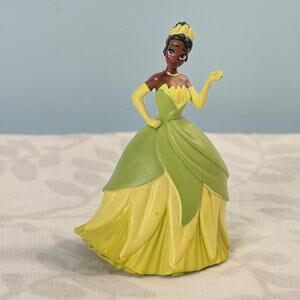 Disney Princess Tiana Figurine PVC Green Gown Collectible Toy Princess Frog
